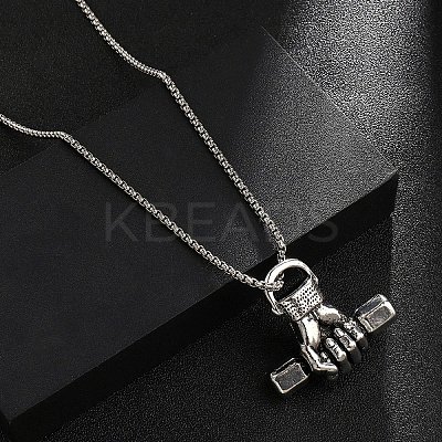 Zinc Alloy Pendant Necklaces NJEW-M211-14D-ASP-1