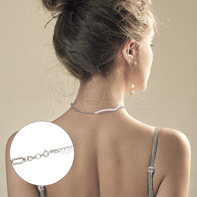 6Pcs 2 Colors 304 Stainless Steel Spring Ring Clasps FIND-AB00013-1