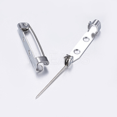 Tarnish Resistant 304 Stainless Steel Pin Brooch Back Bar Findings STAS-L198-09P-1