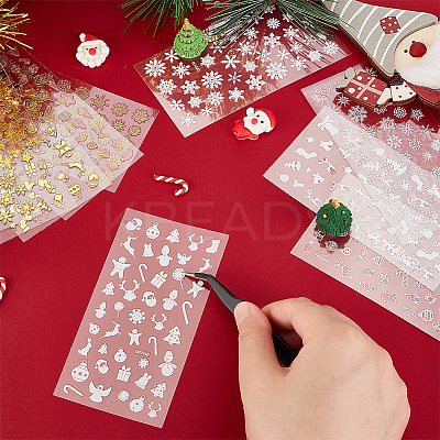 10 Sheets 10 Styles Christmas PET Self Adhesive Festive Stickers STIC-OC0001-15-1