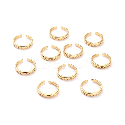 Brass Micro Pave Clear Cubic Zirconia Cuff Rings RJEW-O046-07G-1