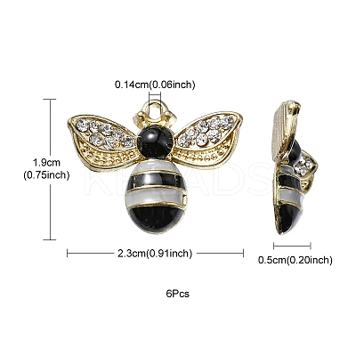 6Pcs Rack Plating Alloy Enamel Pendants ENAM-YW0002-56E-1
