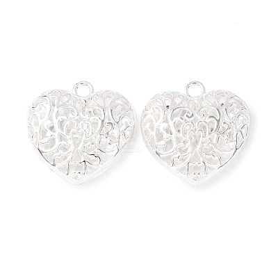 Hollow Tibetan Style Alloy Heart Pendants TIBEP-S095-S-RS-1