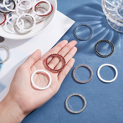 18Pcs 6 Colors Self Adhesive Zinc Alloy with Rhinestone Car Stickers DIY-FH0002-73-1