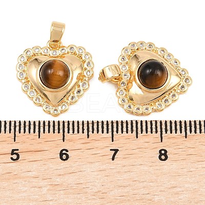 Natural Tiger Eye Pendants KK-H538-11G-1