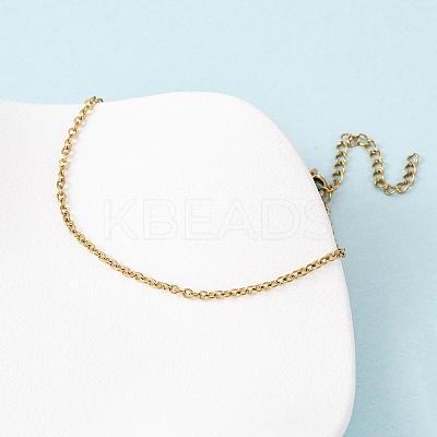 304 Stainless Steel Cable Chain Bracelets BJEW-C134-01D-G-1
