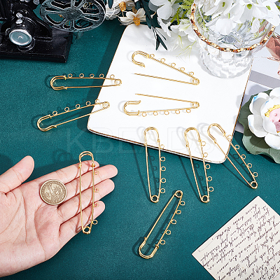 30Pcs Iron Brooch Findings  FIND-SC0020-46G-1