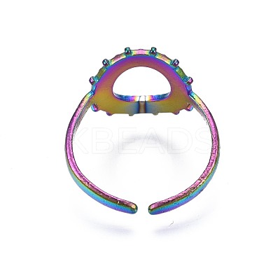 304 Stainless Steel Donut Cuff Ring RJEW-N038-109-1