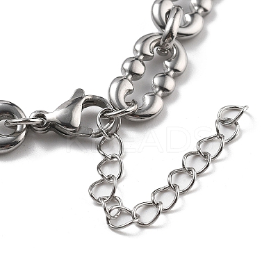 304 Stainless Steel Oval Link Chains Bracelets for Men & Women BJEW-D042-48P-1