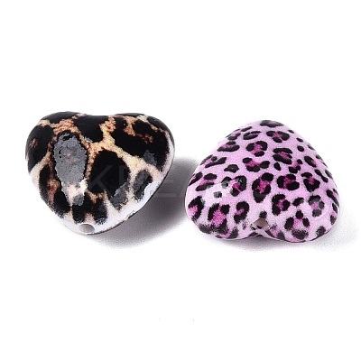 Leopard Printed Opaque Acrylic Beads OACR-Q199-06-1