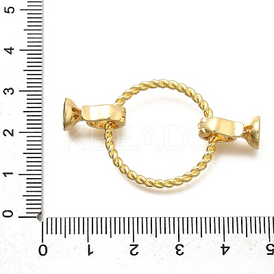 Flat Round Rack Plating Brass Fold Over Clasps KK-S508-20G-1