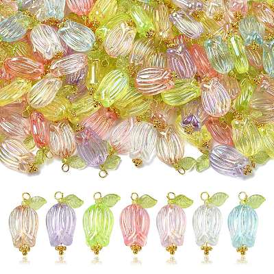 200Pcs Transparent ABS Plastic Pendants PALLOY-CJ00120-1