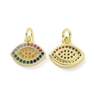 Brass Micro Pave Colorful Cubic Zirconia Charms KK-E068-VF081-1