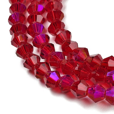 Transparent Electroplate Glass Beads Strands GLAA-F029-3mm-D27-1