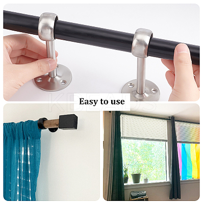 AHADEMAKER 4 Sets 2 Colors 201 Stainless Steel Curtain Rod Ceiling-Mount Brackets FIND-GA0005-68-1
