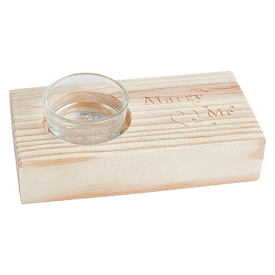 Natural Pine Wood Candle Holder AJEW-GA0002-71A-1