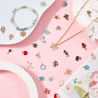 300Pcs Alloy Enamel Pendants ENAM-SP0001-07-1