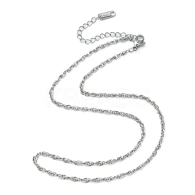 304 Stainless Steel Rope Chain Necklace for Men Women NJEW-YW0001-08-1