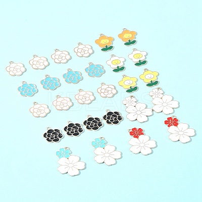28Pcs 10 Styles Alloy Enamel Pendants ENAM-FS0002-16-1