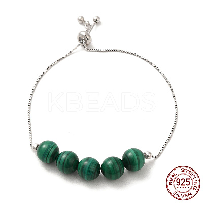 Rhodium Plated 925 Sterling Silver Slider Bracelets BJEW-P303-01P-1