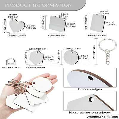 Sublimation Blanks Keychains AJEW-CJC0015-003-1