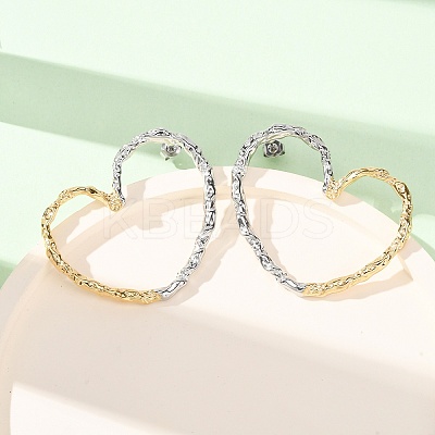 Hollow Heart 316 Stainless Steel Stud Earrings EJEW-Z160-01GP-1