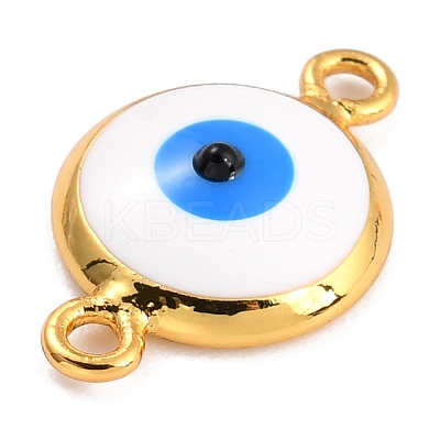 Golden Plated Brass Enamel Links Connectors KK-P197-01A-G-1