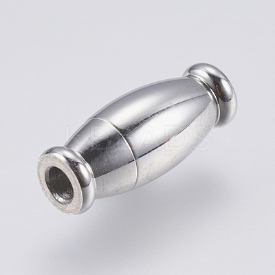 Tarnish Resistant 304 Stainless Steel Magnetic Clasps with Glue-in Ends STAS-O114-018P-1