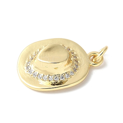 Brass Micro Pave Clear Cubic Zirconia Pendants X-ZIRC-I071-11G-1