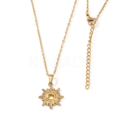 Vintage 306 Stainless Steel Sun Pendant Necklaces for Women IP0295-1