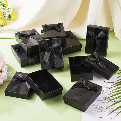 Rectangle Paper Jewelry Gift Boxes with Bowknot CON-TAC0010-89D-1