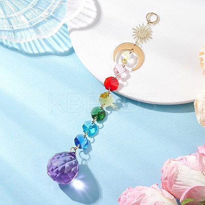 Glass Teardrop Window Hanging Suncatchers HJEW-JM04516-1