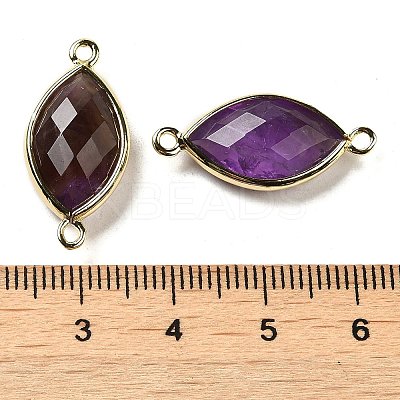 Natural Amethyst Faceted Connector Charms G-K347-03G-05-1