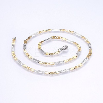 304 Stainless Steel Mariner Link Chains Necklaces X-NJEW-P223-08GP-1