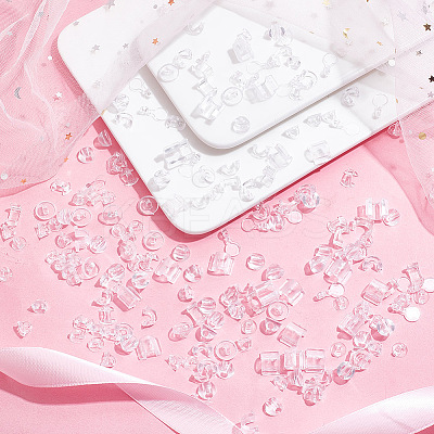 1400Pcs 7 Style AS Plastic Charm Base Settings FIND-AR0004-30-1