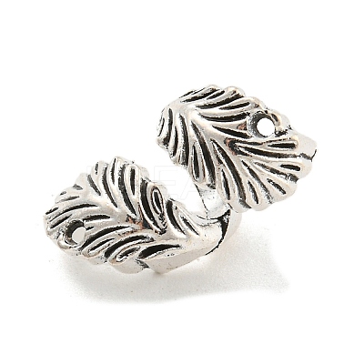 Tibetan Style Alloy Leaf Connector Charms FIND-M011-22AS-1