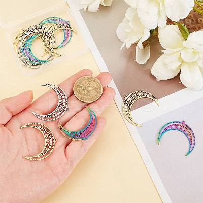 8pcs 2 color Ion Plating(IP) 201 Stainless Steel Pendants STAS-DC0006-19-1