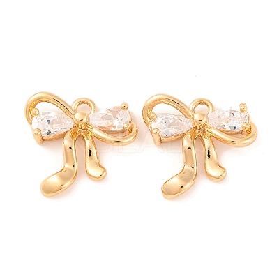 Brass Micro Pave Cubic Zirconia Charms KK-S389-03G-04-1