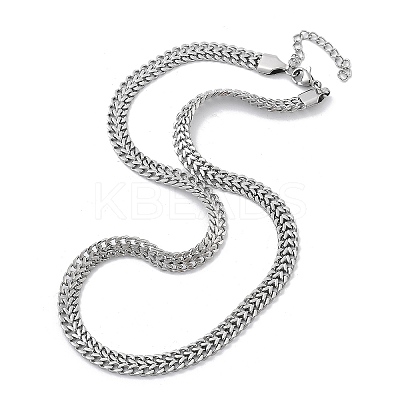 304 Stainless Steel Wheat Chain Necklaces for Women NJEW-U019-01P-1