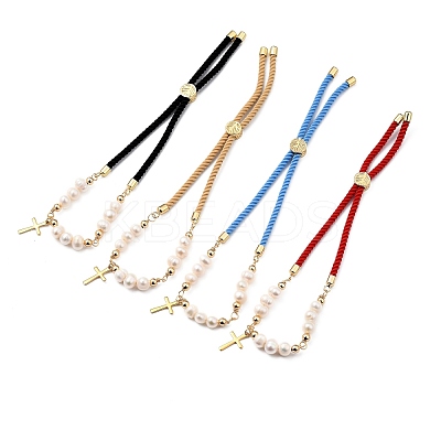 Adjustable Nylon Cord Slider Bracelets BJEW-JB05453-1