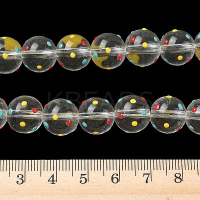 Transparent Glass Enamel Beads Strands LAMP-A001-B01-1