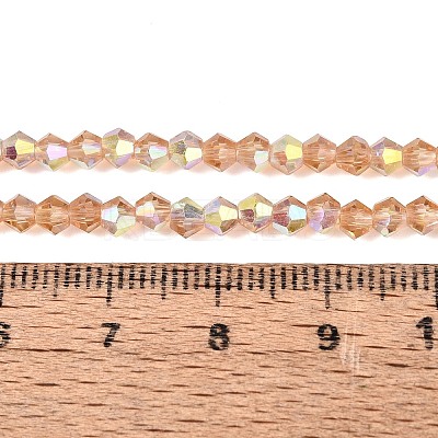 AB Color Plated Transparent Glass Beads Strands GLAA-G127-01-01E-1
