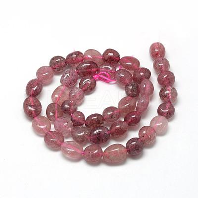 Natural Strawberry Quartz Beads Strands G-R445-8x10-17-1