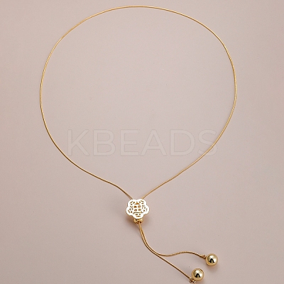 Elegant Hollow Flower Y-Shaped Chain Pendant Lariat Necklaces for Autumn/Winter RX2303-4-1