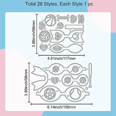 Sports Theme Carbon Steel Cutting Dies Stencils DIY-WH0309-1662-1