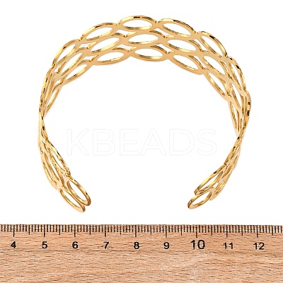 304 Stainless Steel Cuff Bangles for Women BJEW-G749-08G-1
