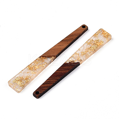Transparent Resin & Walnut Wood Big Pendants RESI-N039-68A-1