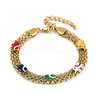 304 Stainless Steel Cable Chain Bracelets BJEW-G747-07G-1