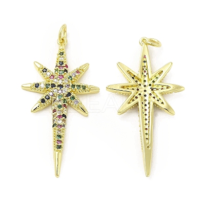 Brass Micro Pave Cubic Zirconia Pendants KK-E068-VB450-1
