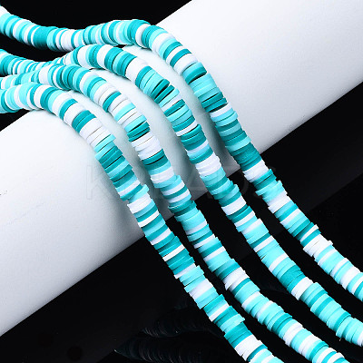 Handmade Polymer Clay Beads Strands CLAY-R089-6mm-085-1